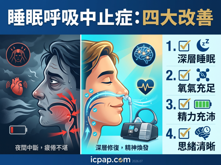 透過持續使用睡眠呼吸中止症治療儀，體驗改變人生的健康改善
